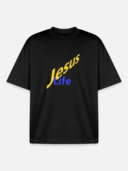 Jesus Life - Boxy Heavyweight Unisex Organic T-Shirt von Stanley/Stella - Schwarz