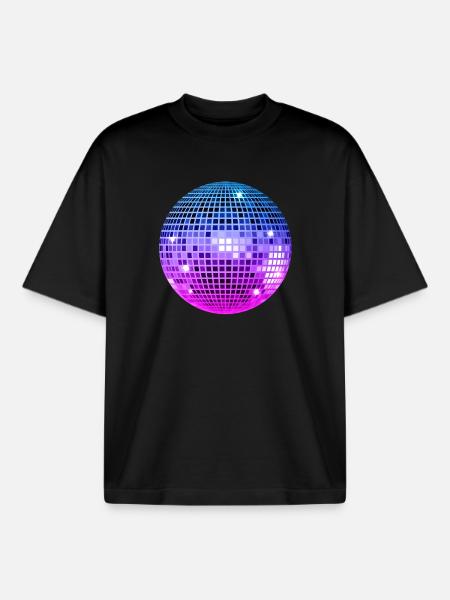 Premium Trendy Disco Ball - Boxy Heavyweight Unisex Organic T-Shirt by Stanley/Stella - black
