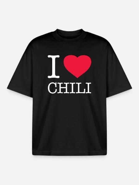 J’ADORE LE CHILI - T-shirt unisexe boxy épais biologique Stanley/Stella - noir