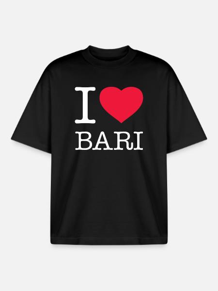 I LOVE BARI - Boxy Heavyweight Unisex Organic T-Shirt by Stanley/Stella - black