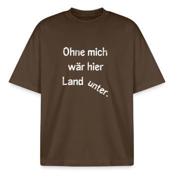 Land unter - Boxy Heavyweight Unisex Organic T-Shirt von Stanley/Stella - Dunkelbraun - Vorne - AI Model Male 185 light (185cm) & AI Model Female 172 dark (172cm)