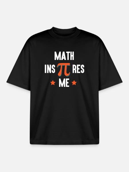 Pi Day - Math Inspires Me - Boxy Heavyweight Unisex Organic T-Shirt by Stanley/Stella - black
