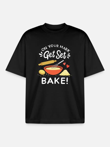 Backen Bäcker Hobbybäcker - Boxy Heavyweight Unisex Organic T-Shirt von Stanley/Stella - Schwarz