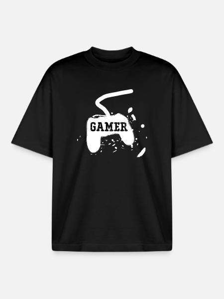 Game Console - Boxy Heavyweight Unisex Organic T-Shirt by Stanley/Stella - black