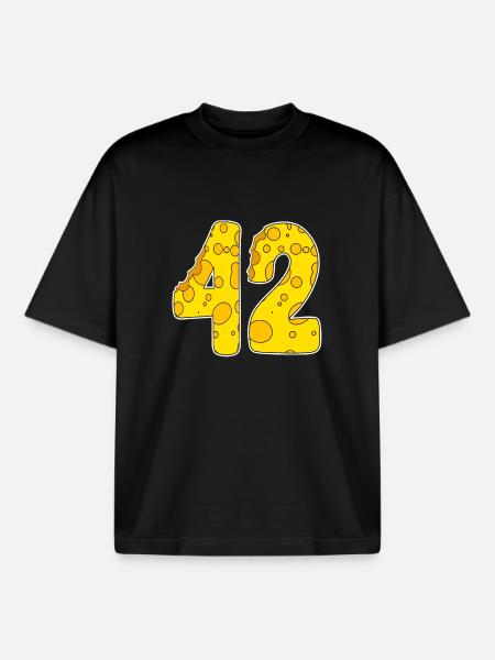 42 years of Lustig Käse - Boxy Heavyweight Unisex Organic T-Shirt by Stanley/Stella - black