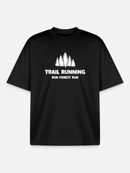 Trailrunning - Run Forest Run - Boxy Heavyweight Unisex Organic T-Shirt von Stanley/Stella - Schwarz