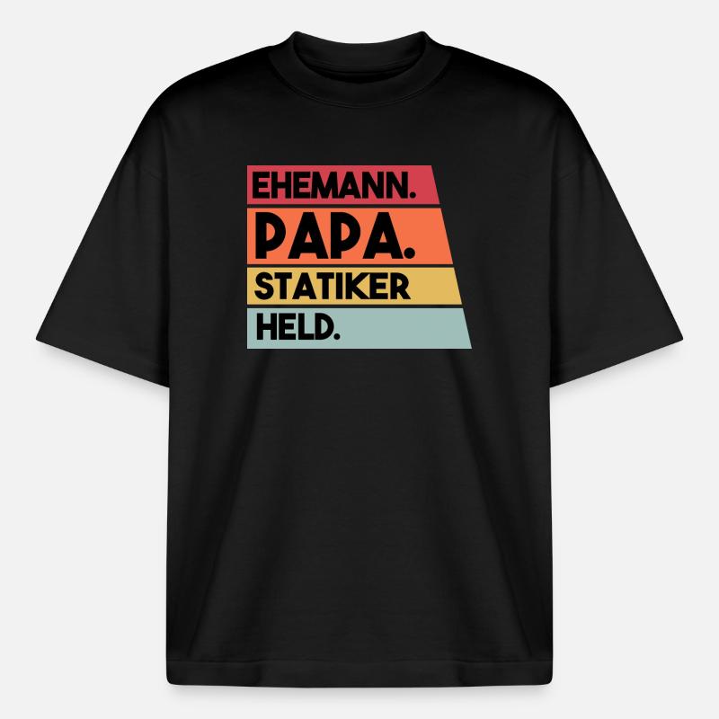 Husband Dad Structural Engineer Hero - Boxy Heavyweight Unisex Organic T-Shirt by Stanley/Stella - black