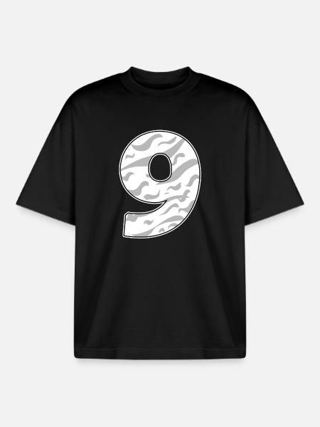 Nine - 9 - Boxy Heavyweight Unisex Organic T-Shirt by Stanley/Stella - black