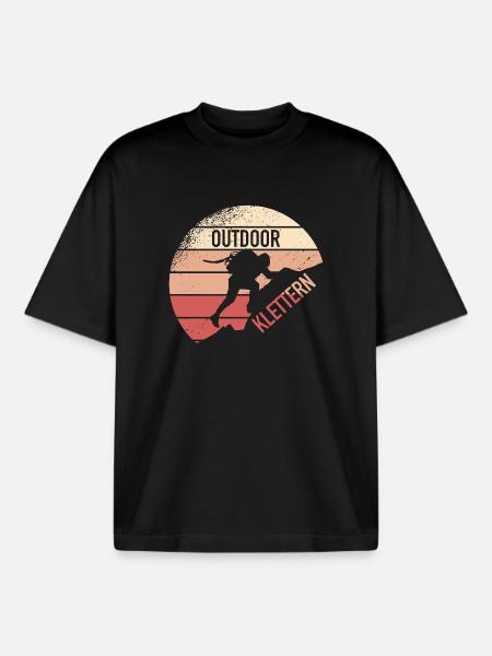 Outdoor Klettern - Boxy Heavyweight Unisex Organic T-Shirt von Stanley/Stella - Schwarz