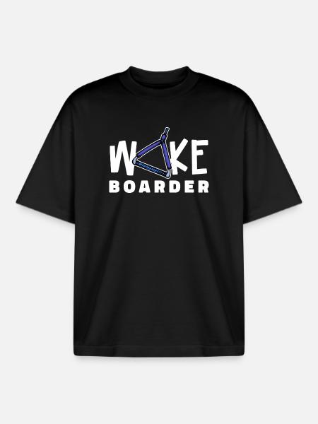Surfing Kitesurfer Statement Wakeboard - T-shirt unisexe boxy épais biologique Stanley/Stella - noir