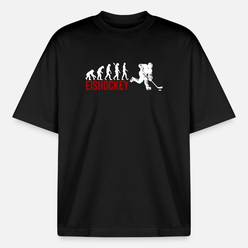 Evolution Eishockey - Boxy Heavyweight Unisex Organic T-Shirt von Stanley/Stella - Schwarz