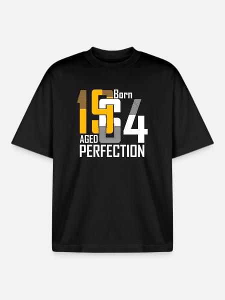 Geboren 1954 Gealterte Perfektion - Boxy Heavyweight Unisex Organic T-Shirt von Stanley/Stella - Schwarz