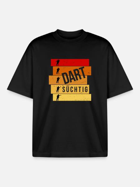 Dart süchtig - Boxy Heavyweight Unisex Organic T-Shirt von Stanley/Stella - Schwarz
