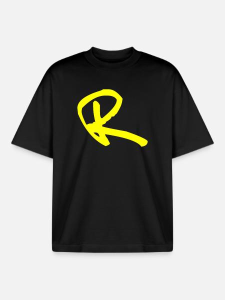 Buchstabe R - Boxy Heavyweight Unisex Organic T-Shirt von Stanley/Stella - Schwarz