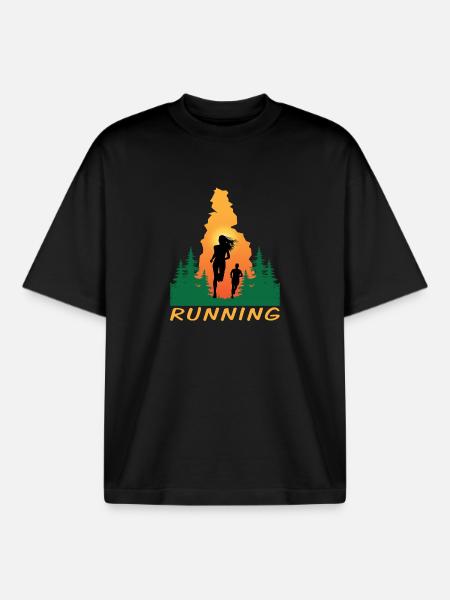 Running - Boxy Heavyweight Unisex Organic T-Shirt von Stanley/Stella - Schwarz