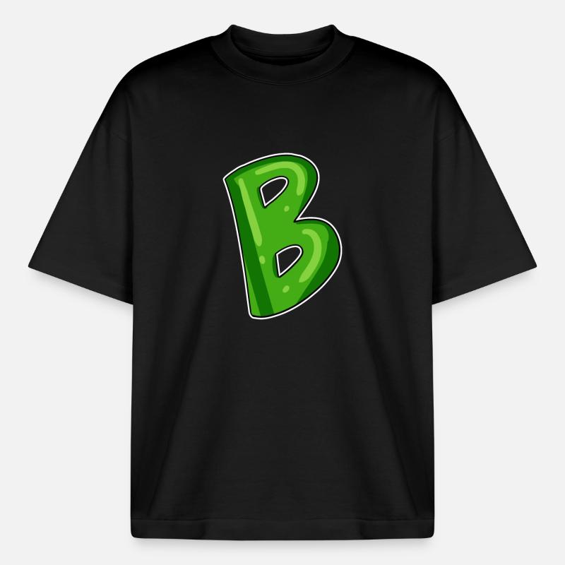 point B - initial point B - Boxy Heavyweight Unisex Organic T-Shirt by Stanley/Stella - black