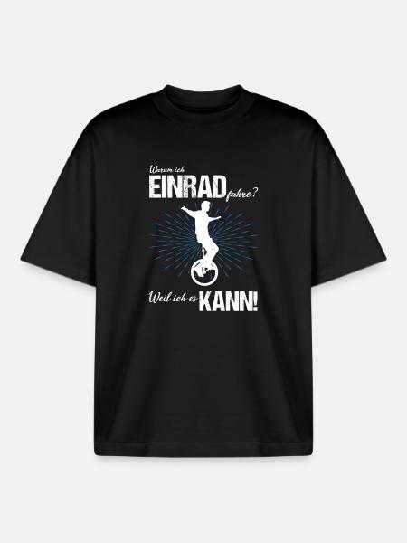 Einrad fahren - Boxy Heavyweight Unisex Organic T-Shirt von Stanley/Stella - Schwarz