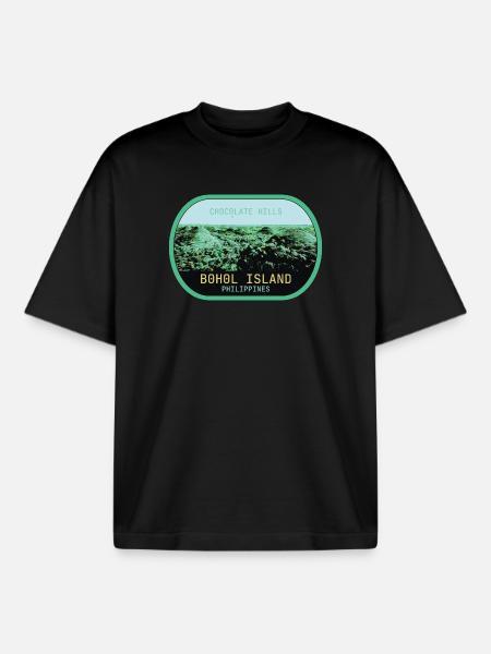 Chocolate Hills i Bohol, Filippinerna - Unisex boxy heavyweight ekologisk T-shirt Stanley/Stella - svart