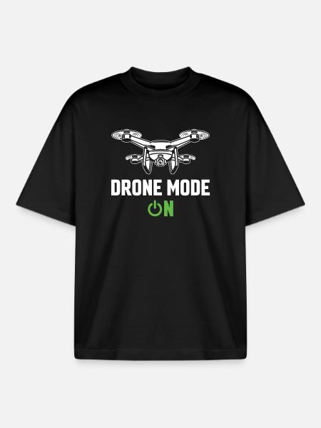 Drone Mode On - Boxy Heavyweight Unisex Organic T-Shirt by Stanley/Stella - black