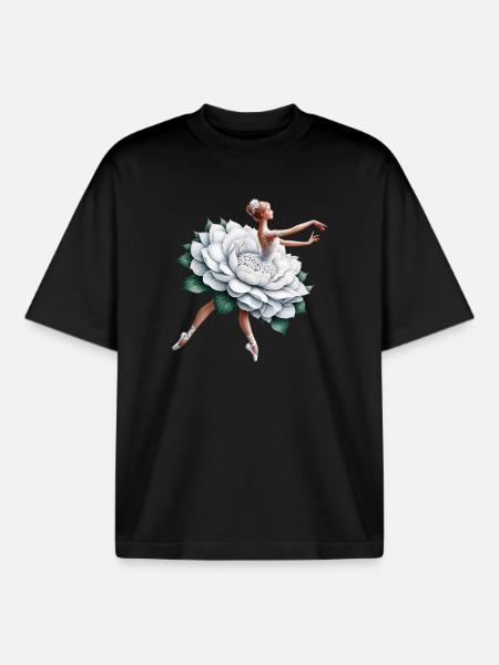 Danseuse de ballet avec tutu - T-shirt unisexe boxy épais biologique Stanley/Stella - noir