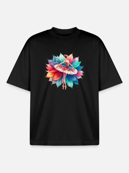 Ballet dancer with tutu - Boxy Heavyweight Unisex Organic T-Shirt by Stanley/Stella - black