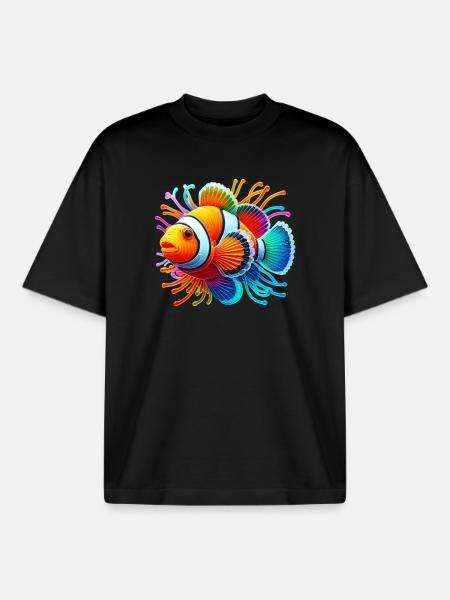 Poisson-clown - T-shirt unisexe boxy épais biologique Stanley/Stella - noir
