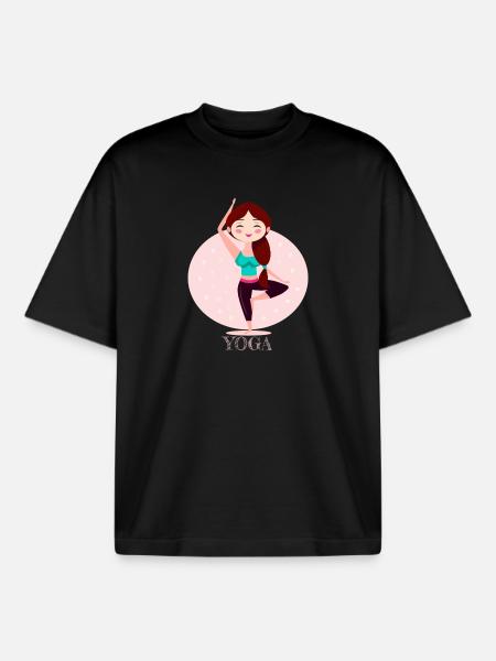 Yoga-Mädchen - Boxy Heavyweight Unisex Organic T-Shirt von Stanley/Stella - Schwarz