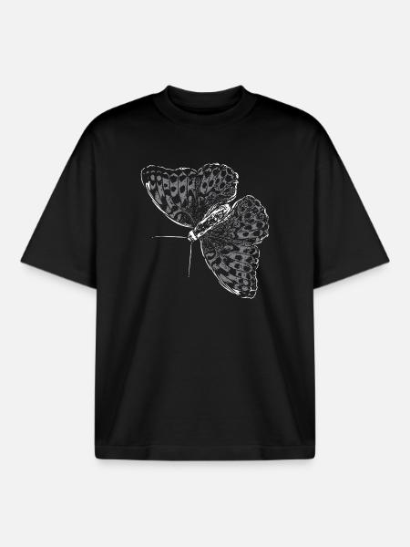 Butterfly Wing Butterfly Butterfly - Boxy Heavyweight Unisex Organic T-Shirt by Stanley/Stella - black