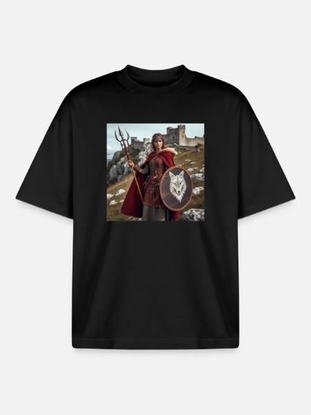 Viking Warrior - Boxy Heavyweight Unisex Organic T-Shirt by Stanley/Stella - black