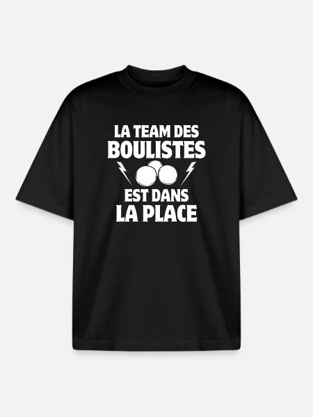 pétanque, bowler, pétanque fan - Boxy Heavyweight Unisex Organic T-Shirt by Stanley/Stella - black
