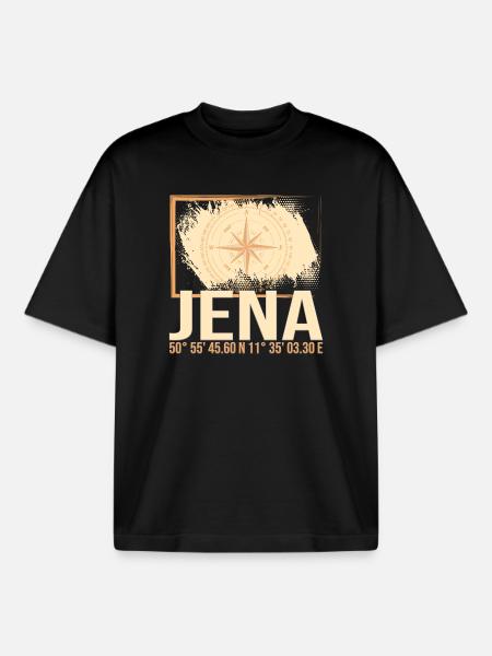 Jena Koordinaten - Boxy Heavyweight Unisex Organic T-Shirt von Stanley/Stella - Schwarz