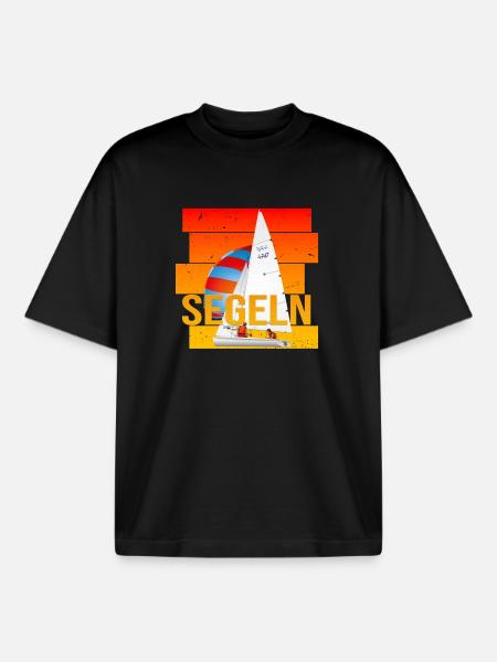 Segeln - Segelsport - Boxy Heavyweight Unisex Organic T-Shirt von Stanley/Stella - Schwarz