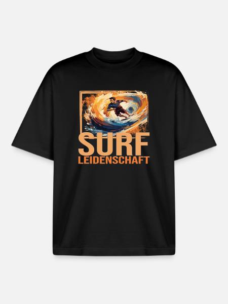 Surf Leidenschaft - Boxy Heavyweight Unisex Organic T-Shirt von Stanley/Stella - Schwarz