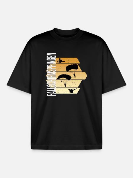 Fallschirmspringen - Boxy Heavyweight Unisex Organic T-Shirt von Stanley/Stella - Schwarz