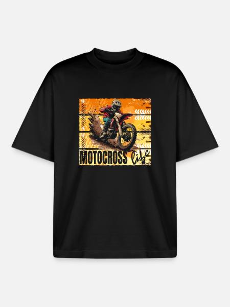 Motocross Life - Boxy Heavyweight Unisex Organic T-Shirt von Stanley/Stella - Schwarz
