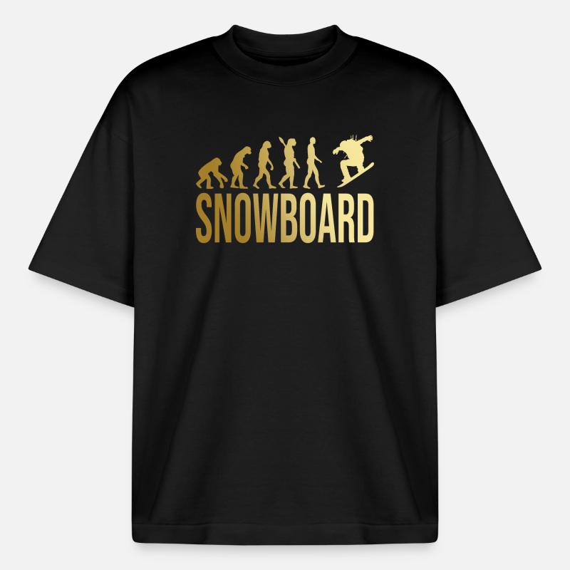 Evolution Snowboard - Boxy Heavyweight Unisex Organic T-Shirt von Stanley/Stella - Schwarz