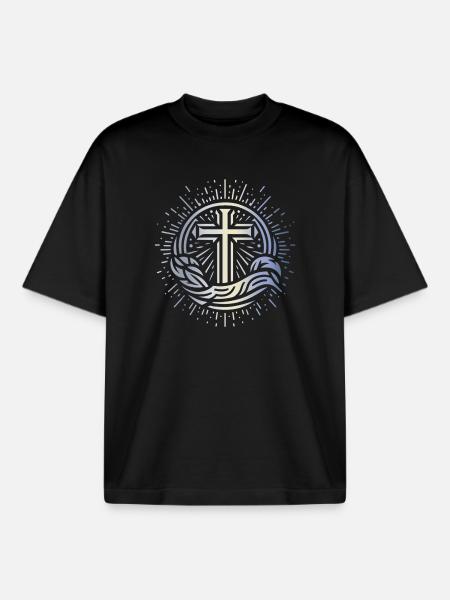 Divine Light - Boxy Heavyweight Unisex Organic T-Shirt by Stanley/Stella - black