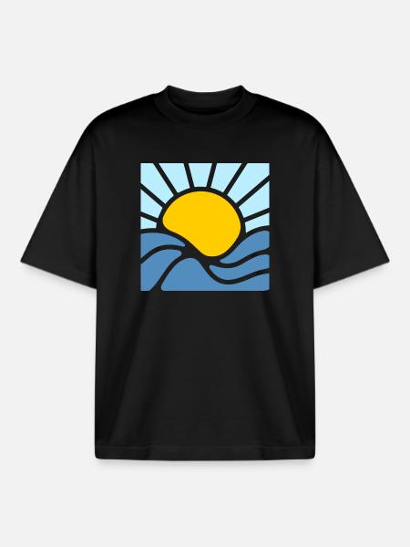 Sun, summer and sea - Boxy Heavyweight Unisex Organic T-Shirt by Stanley/Stella - black