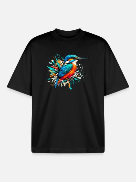 Eisvogel - Boxy Heavyweight Unisex Organic T-Shirt von Stanley/Stella - Schwarz