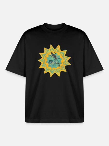 Can Picafort Mallorca Sun - Boxy Heavyweight Unisex Organic T-Shirt by Stanley/Stella - black