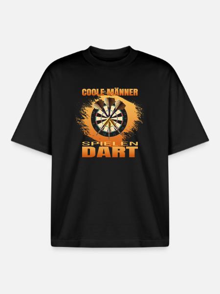 Coole Männer spielen Dart - Boxy Heavyweight Unisex Organic T-Shirt von Stanley/Stella - Schwarz