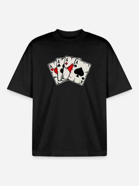 Jeu de cartes de casino Jeux de hasard Joueurs professionnels - T-shirt unisexe boxy épais biologique Stanley/Stella - noir