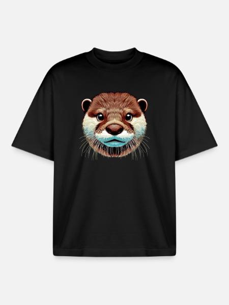 Otter - Boxy Heavyweight Unisex Organic T-Shirt by Stanley/Stella - black