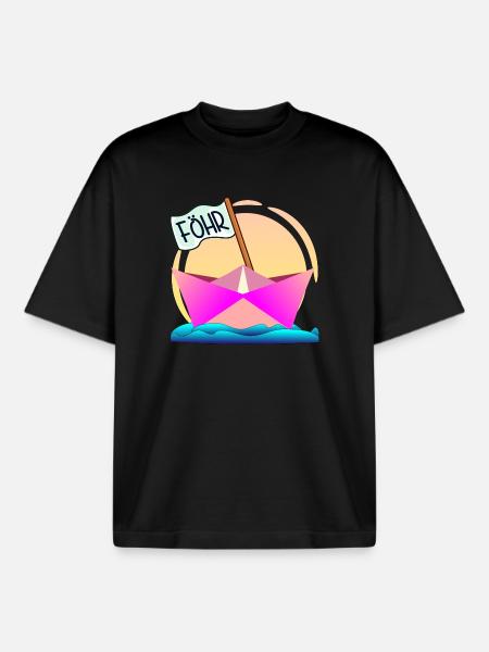 BOOTFAHREN FÖHR INSEL - Boxy Heavyweight Unisex Organic T-Shirt von Stanley/Stella - Schwarz