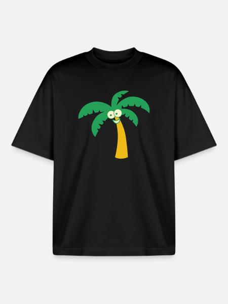 Palmier - T-shirt unisexe boxy épais biologique Stanley/Stella - noir