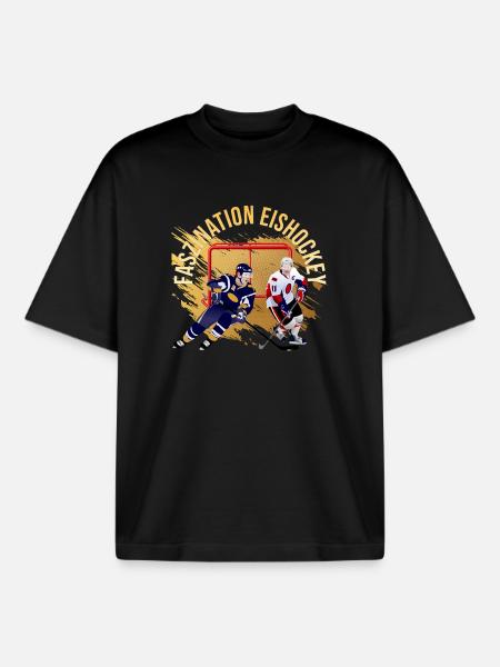 Faszination Eishockey - Boxy Heavyweight Unisex Organic T-Shirt von Stanley/Stella - Schwarz