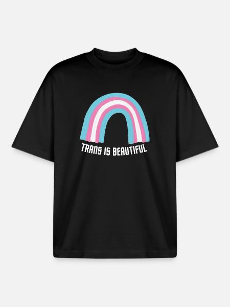 Trans is beautiful - Boxy Heavyweight Unisex Organic T-Shirt by Stanley/Stella - black