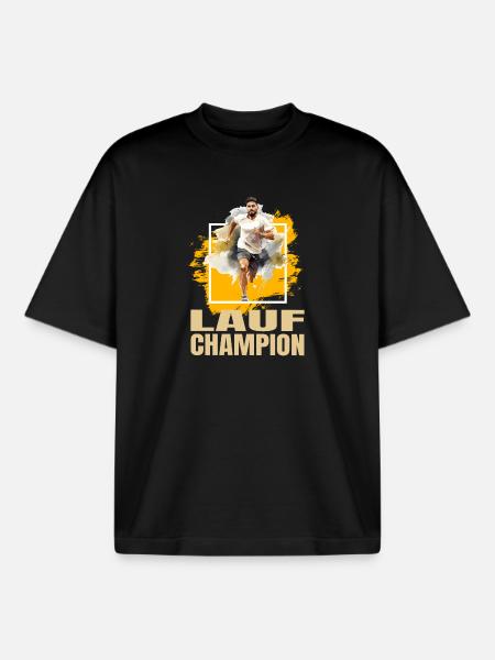 Lauf Champion - Boxy Heavyweight Unisex Organic T-Shirt von Stanley/Stella - Schwarz