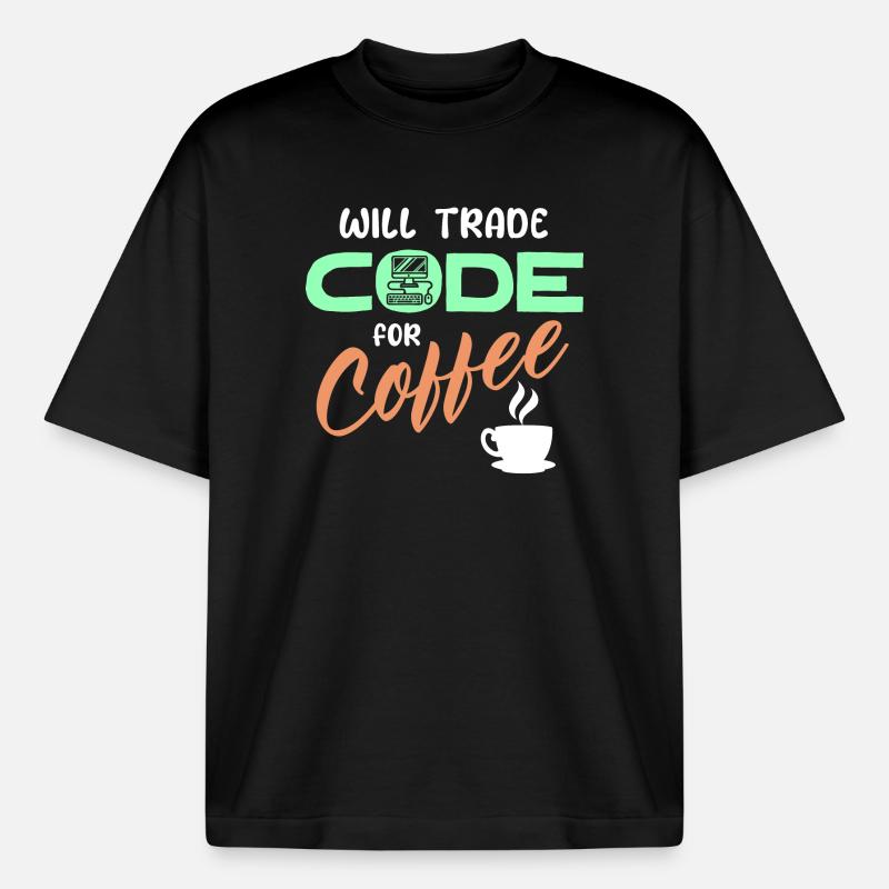 Programmierer Developer Code Statement Computer - Boxy Heavyweight Unisex Organic T-Shirt von Stanley/Stella - Schwarz