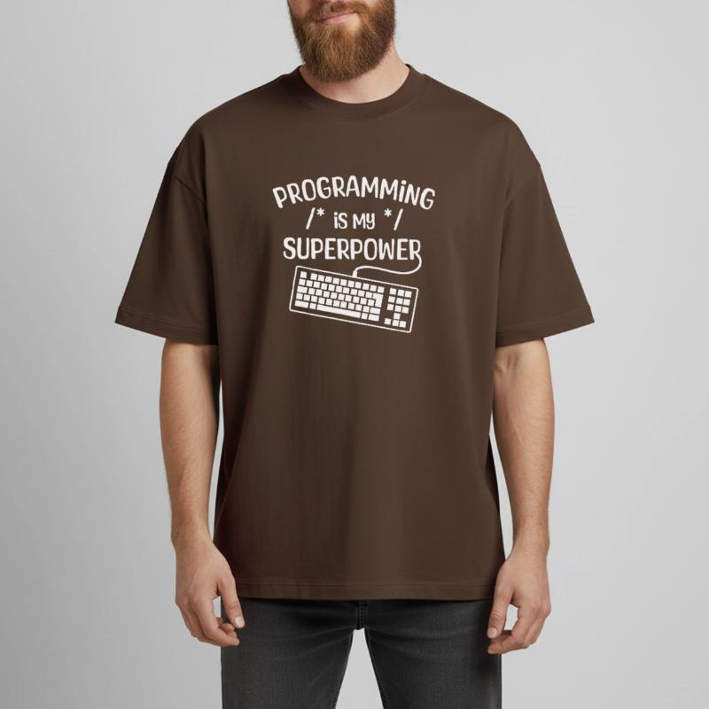 Computerfreak Developer Statement Coden Informatik Boxy Heavyweight Unisex Organic T-Shirt von Stanley/Stella